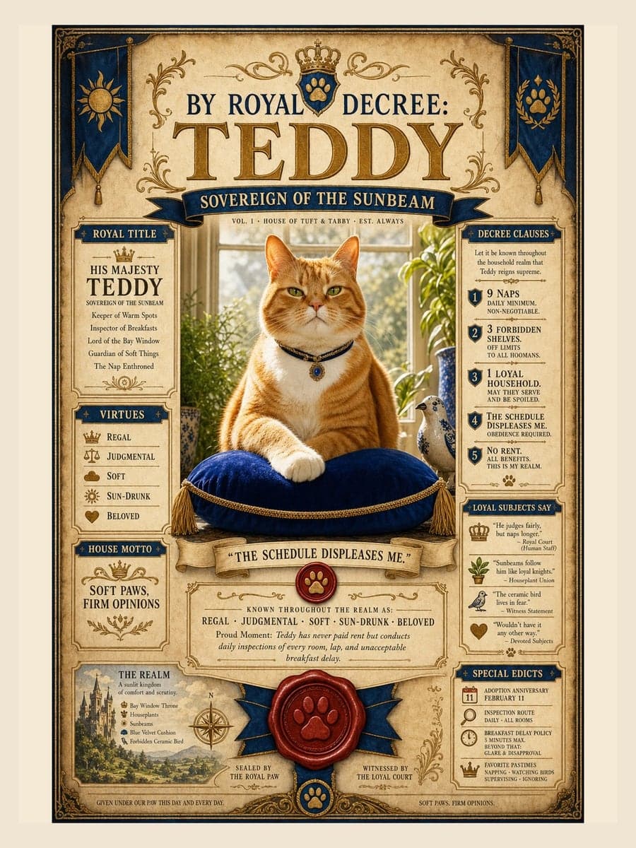 Royal Decree poster for Teddy